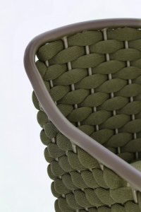 Кресло плетеное с подушкой Garden Relax Everly алюминий, роуп, олефин коричневый, зеленый, оливковый Фото 7