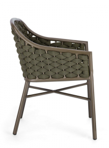 Кресло плетеное с подушкой Garden Relax Everly алюминий, роуп, олефин коричневый, зеленый, оливковый Фото 3
