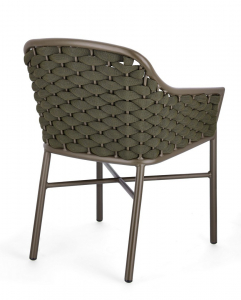Кресло плетеное с подушкой Garden Relax Everly алюминий, роуп, олефин коричневый, зеленый, оливковый Фото 4