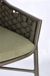 Кресло плетеное с подушкой Garden Relax Everly алюминий, роуп, олефин коричневый, зеленый, оливковый Фото 8