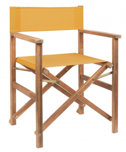 Кресло деревянное складное Garden Relax Noemi Director акация, полиэстер коричневый, горчичный Фото 1