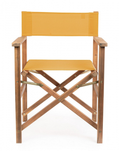 Кресло деревянное складное Garden Relax Noemi Director акация, полиэстер коричневый, горчичный Фото 2