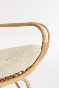 Лаунж-кресло плетеное с подставкой для ног Garden Relax Maela алюминий, искусственный ротанг, ткань натуральный, бежевый Фото 10