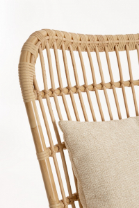 Лаунж-кресло плетеное с подставкой для ног Garden Relax Maela алюминий, искусственный ротанг, ткань натуральный, бежевый Фото 9