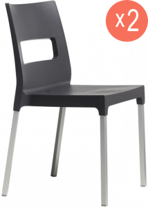 Комплект пластиковых стульев Scab Design Maxi Diva Set 2 алюминий, технополимер, стекловолокно антрацит Фото 1