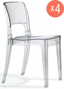 Комплект прозрачных стульев Scab Design Isy Antishock Set 4 поликарбонат прозрачный Фото 1