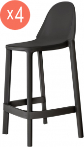 Комплект пластиковых барных стульев Scab Design Piu Set 4 стеклопластик антрацит Фото 1