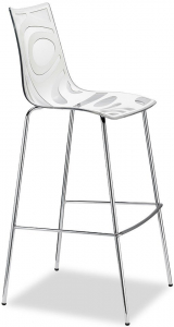 Комплект пластиковых барных стульев Scab Design Wave Set 2 сталь, технополимер хром, лен Фото 4