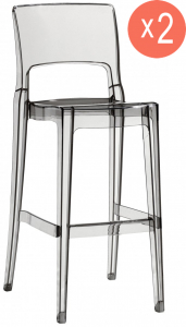 Комплект барных прозрачных стульев Scab Design Isy Antishock Set 2 поликарбонат прозрачный Фото 1