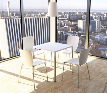 Комплект пластиковых стульев Siesta Contract Mio Set 4 сталь, полипропилен белый Фото 7