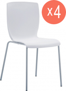 Комплект пластиковых стульев Siesta Contract Mio Set 4 сталь, полипропилен белый Фото 1