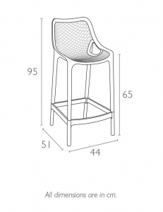 Комплект пластиковых полубарных стульев Siesta Contract Air Bar 65 Set 4 стеклопластик темно-серый Фото 2