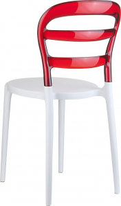 Комплект пластиковых стульев Siesta Contract Miss Bibi Set 4 стеклопластик, поликарбонат белый, красный Фото 4