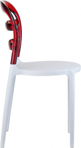 Комплект пластиковых стульев Siesta Contract Miss Bibi Set 4 стеклопластик, поликарбонат белый, красный Фото 9