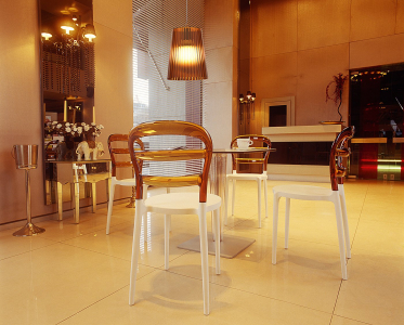 Комплект пластиковых стульев Siesta Contract Miss Bibi Set 4 стеклопластик, поликарбонат белый, янтарный Фото 8