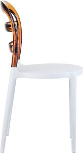 Комплект пластиковых стульев Siesta Contract Miss Bibi Set 4 стеклопластик, поликарбонат белый, янтарный Фото 4