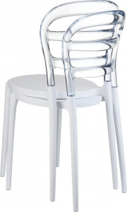 Комплект пластиковых стульев Siesta Contract Miss Bibi Set 2 стеклопластик, поликарбонат белый, прозрачный Фото 8