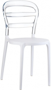 Комплект пластиковых стульев Siesta Contract Miss Bibi Set 2 стеклопластик, поликарбонат белый, прозрачный Фото 5