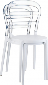 Комплект пластиковых стульев Siesta Contract Miss Bibi Set 2 стеклопластик, поликарбонат белый, прозрачный Фото 7