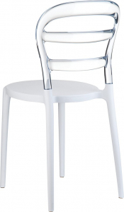 Комплект пластиковых стульев Siesta Contract Miss Bibi Set 4 стеклопластик, поликарбонат белый, прозрачный Фото 9