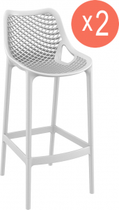 Комплект пластиковых барных стульев Siesta Contract Air Bar 75 Set 2 стеклопластик белый Фото 1