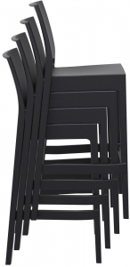 Комплект пластиковых барных стульев Siesta Contract Maya Bar 75 Set 4 стеклопластик черный Фото 9