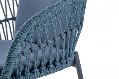 Кресло плетеное с подушками Grattoni Elba алюминий, роуп, олефин синий Фото 4