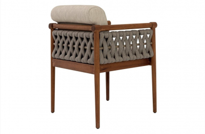 Комплект деревянной плетеной мебели Tagliamento Knob ироко, роуп, ткань Фото 12