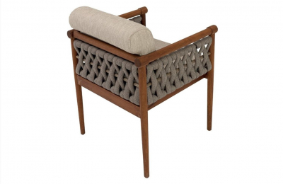 Комплект деревянной плетеной мебели Tagliamento Knob ироко, роуп, ткань Фото 13
