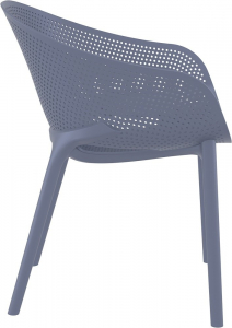 Комплект пластиковой мебели Siesta Contract Sky 70 Pro сталь, стеклопластик темно-серый Фото 4
