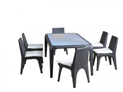 Комплект плетеной мебели 4SIS Болонья алюминий, искусственный ротанг черный Фото 3