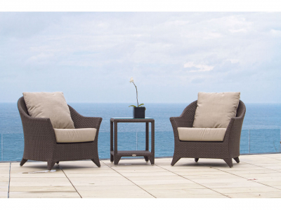 Кресло плетеное с подушками Skyline Design Malta алюминий, искусственный ротанг, sunbrella мокка, бежевый Фото 12