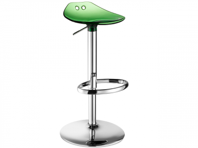 Стул барный прозрачный Scab Design Frog Up сталь, поликарбонат хром, зеленый Фото 1