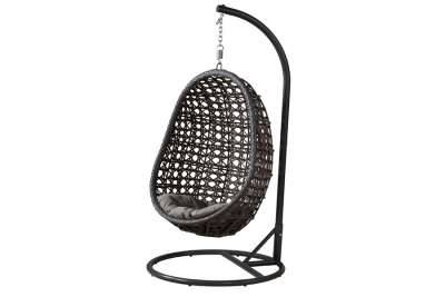 Кресло-гамак плетеное подвесное 4SIS Флоренция алюминий, искусственный ротанг темно-коричневый Фото 4