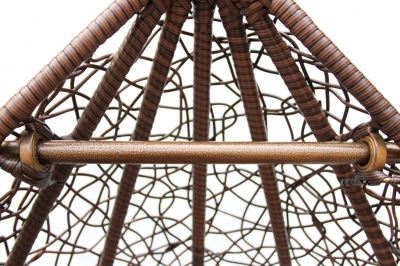Кресло плетеное подвесное KVIMOL сталь, искусственный ротанг темно-коричневый Фото 5