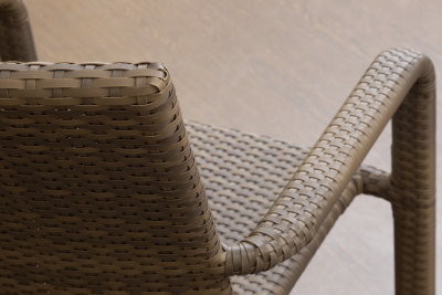 Плетеное кресло 4SIS Руджо алюминий, искусственный ротанг серо-коричневый Фото 4