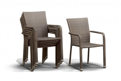 Плетеное кресло 4SIS Руджо алюминий, искусственный ротанг серо-коричневый Фото 2