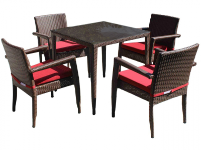 Комплект мебели Комфорт обеденный плетеный ATC искусственный ротанг коричневый Фото 1