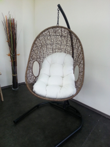 Подвесное кресло Orlean KWA Orlean искусственный ротанг коричнево-белый Фото 2