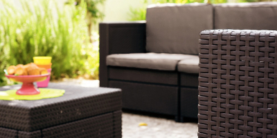 Комплект плетеной пластиковой мебели Provence w/o couch Keter пластик с имитацией плетения коричневый Фото 4