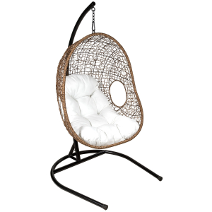 Подвесное кресло Orlean KWA Orlean искусственный ротанг коричнево-белый Фото 1