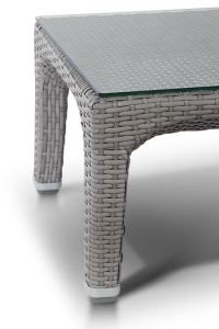 Стол плетеный кофейный 4SIS Лабро алюминий, искусственный ротанг серый Фото 2