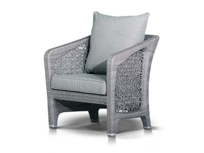 Кресло плетеное с подушками 4SIS Лабро алюминий, искусственный ротанг серый Фото 1