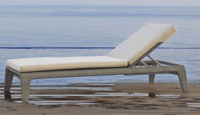 Шезлонг-лежак плетеный с матрасом Skyline Design Journey алюминий, искусственный ротанг, sunbrella бежевый Фото 11