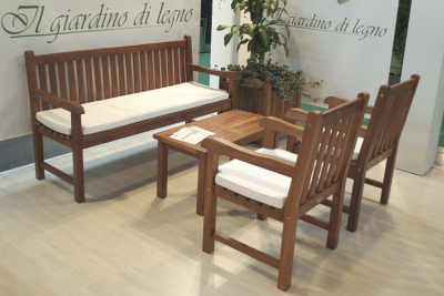 Скамейка деревянная трехместная Giardino Di Legno Classica тик Фото 6