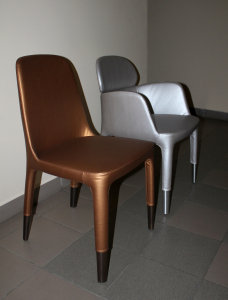 Кресло металлическое мягкое PEDRALI Ester алюминий, искусственная кожа матовый никель, серебристый Фото 7