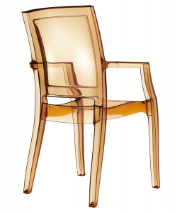 Кресло прозрачное Siesta Contract Arthur поликарбонат янтарный Фото 9