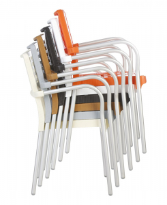 Кресло пластиковое Siesta Contract Gala алюминий, полипропилен оранжевый Фото 5