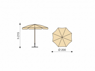 Зонт пляжный с поворотной рамой Maffei Venezia сталь, хлопок белый, синий Фото 4