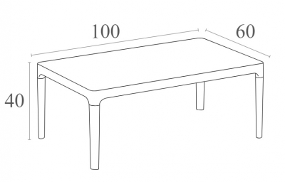 Столик пластиковый журнальный Siesta Contract Sky Lounge Table сталь, пластик белый Фото 2